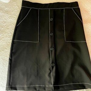 DownEast Black Pencil Skirt with Pockets Size Medium